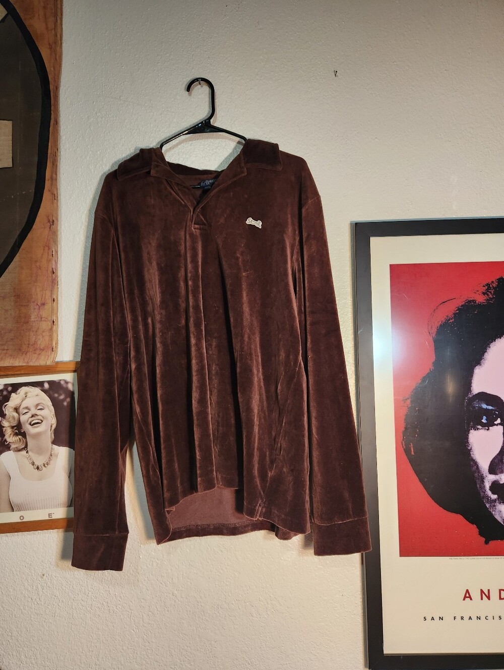 Le Tigre Brown Velour Long-Sleeve Polo